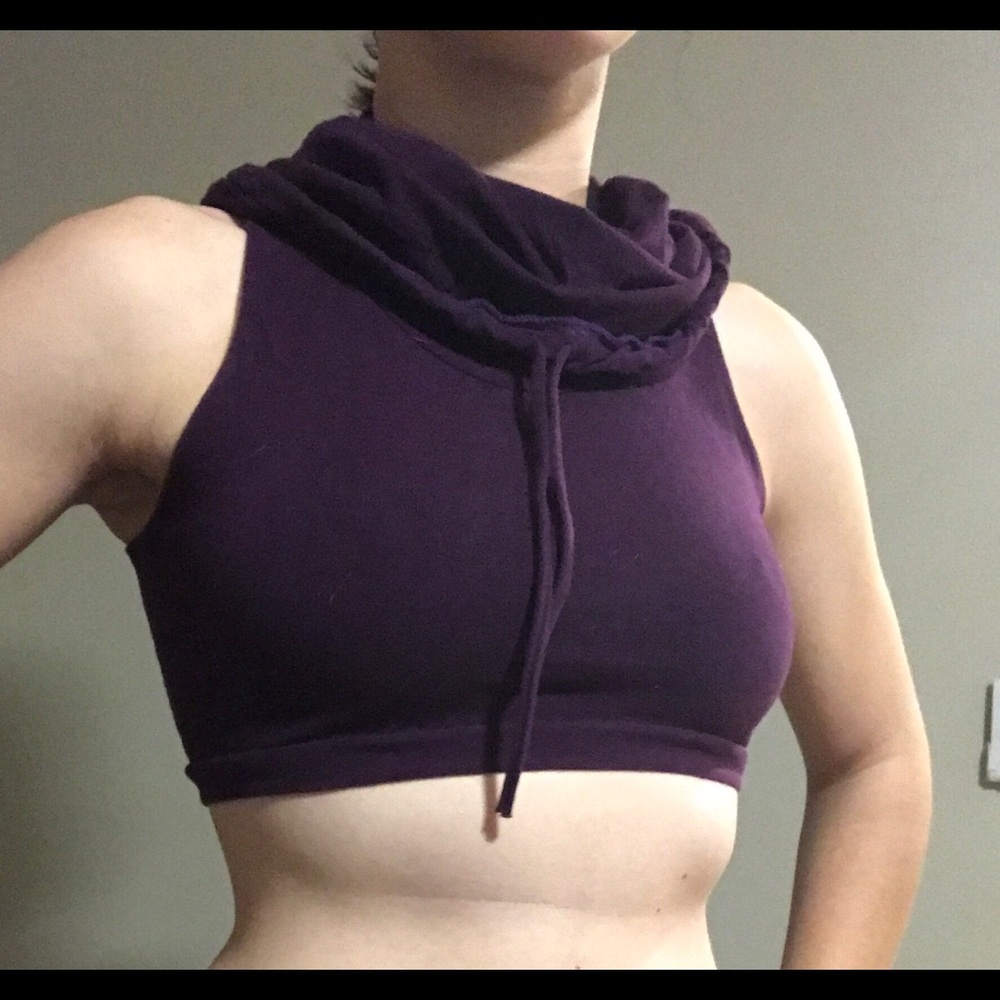Harmonic Threads purple hooded crop top